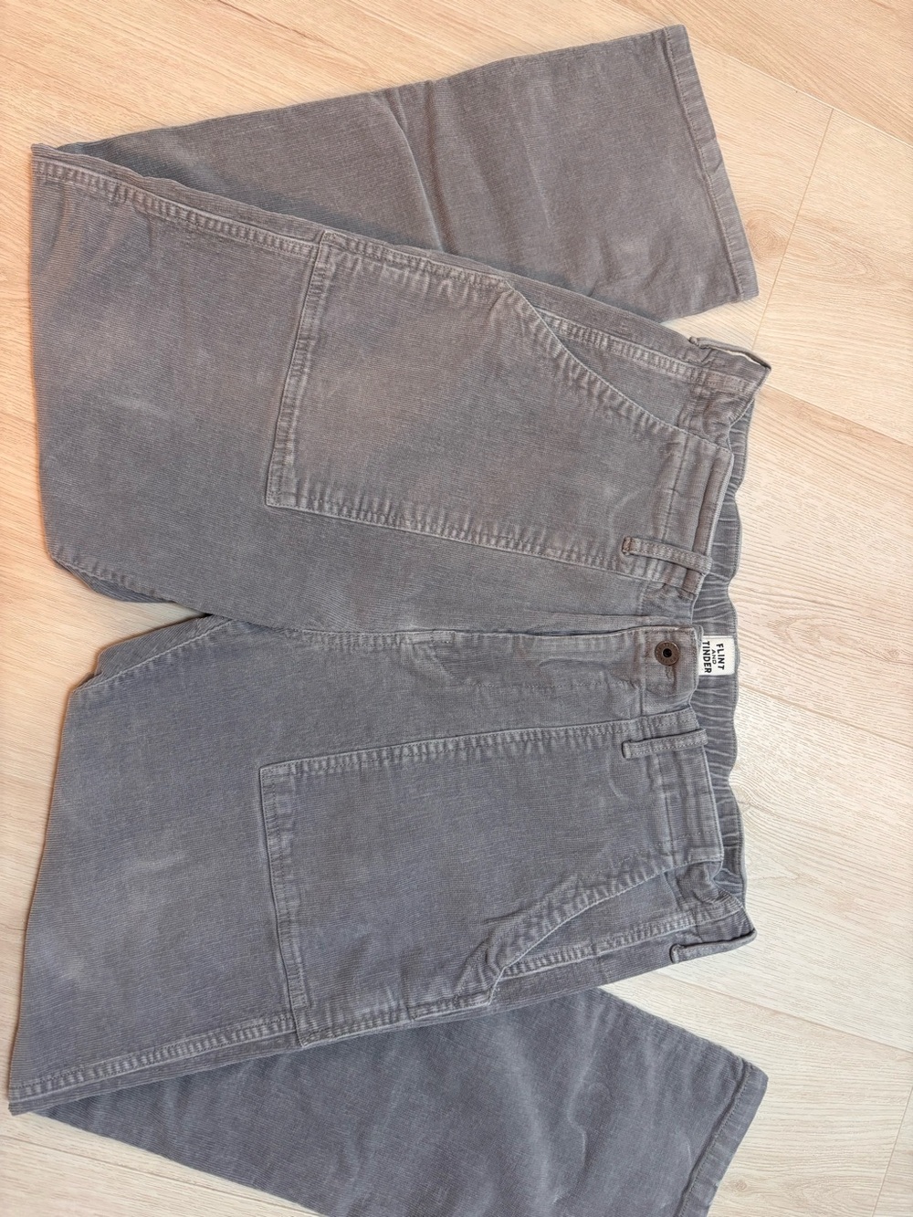 Flint and Tinder Gray Corduroy Fatigue Wide-Leg Pants